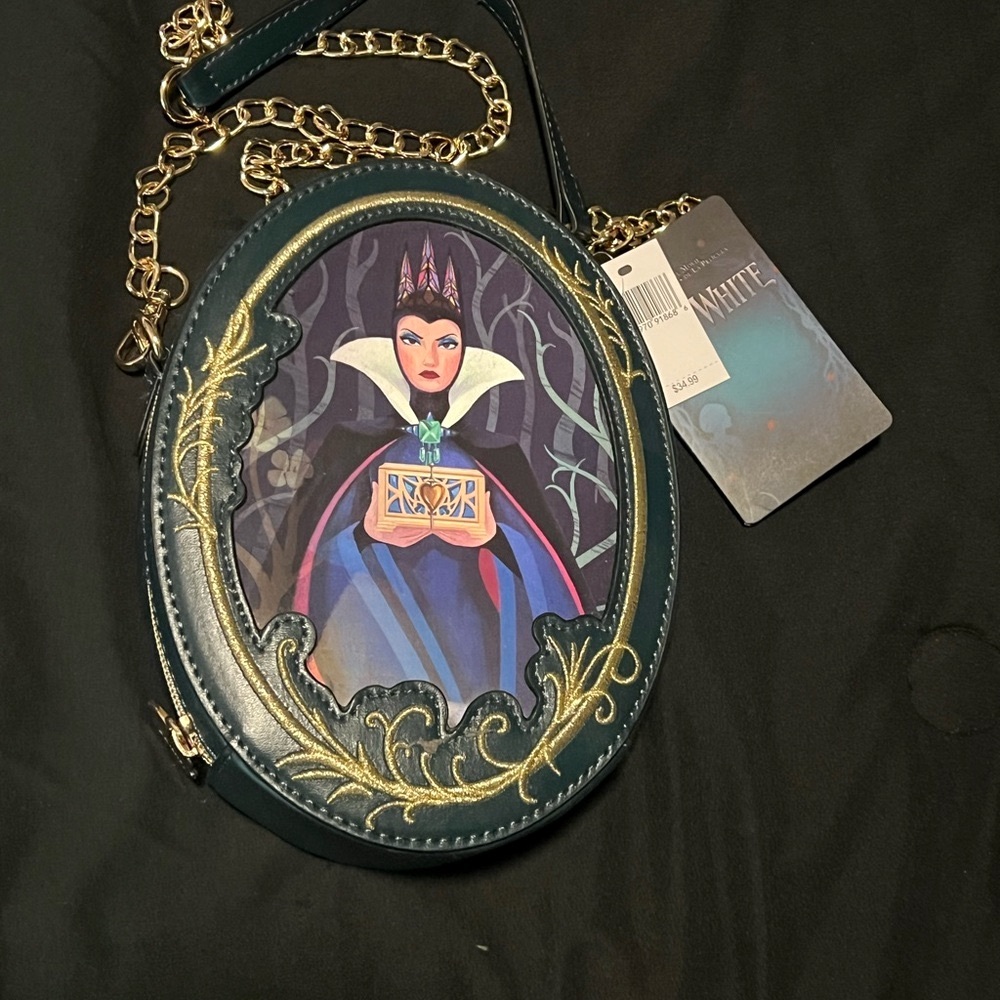 Disney Green and Gold Crossbody Bag with Ornate Design